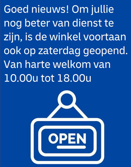 Open op zaterdag